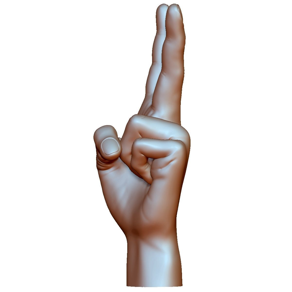 Victory sign hand male - 3D printable model 3D print model_3