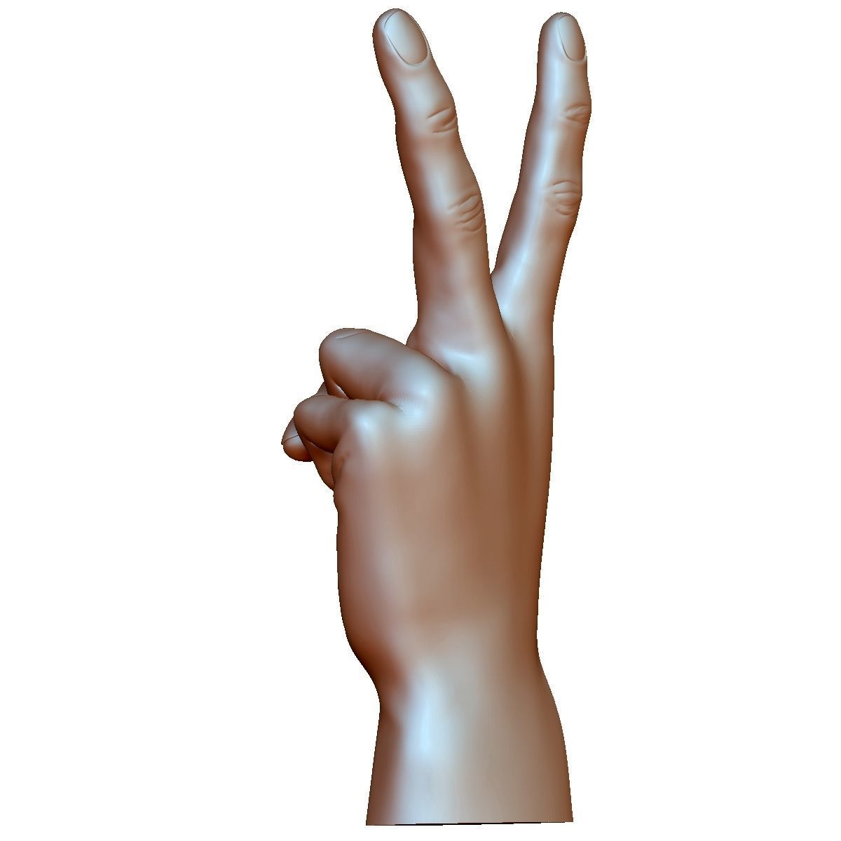 Victory sign hand male - 3D printable model 3D print model_4