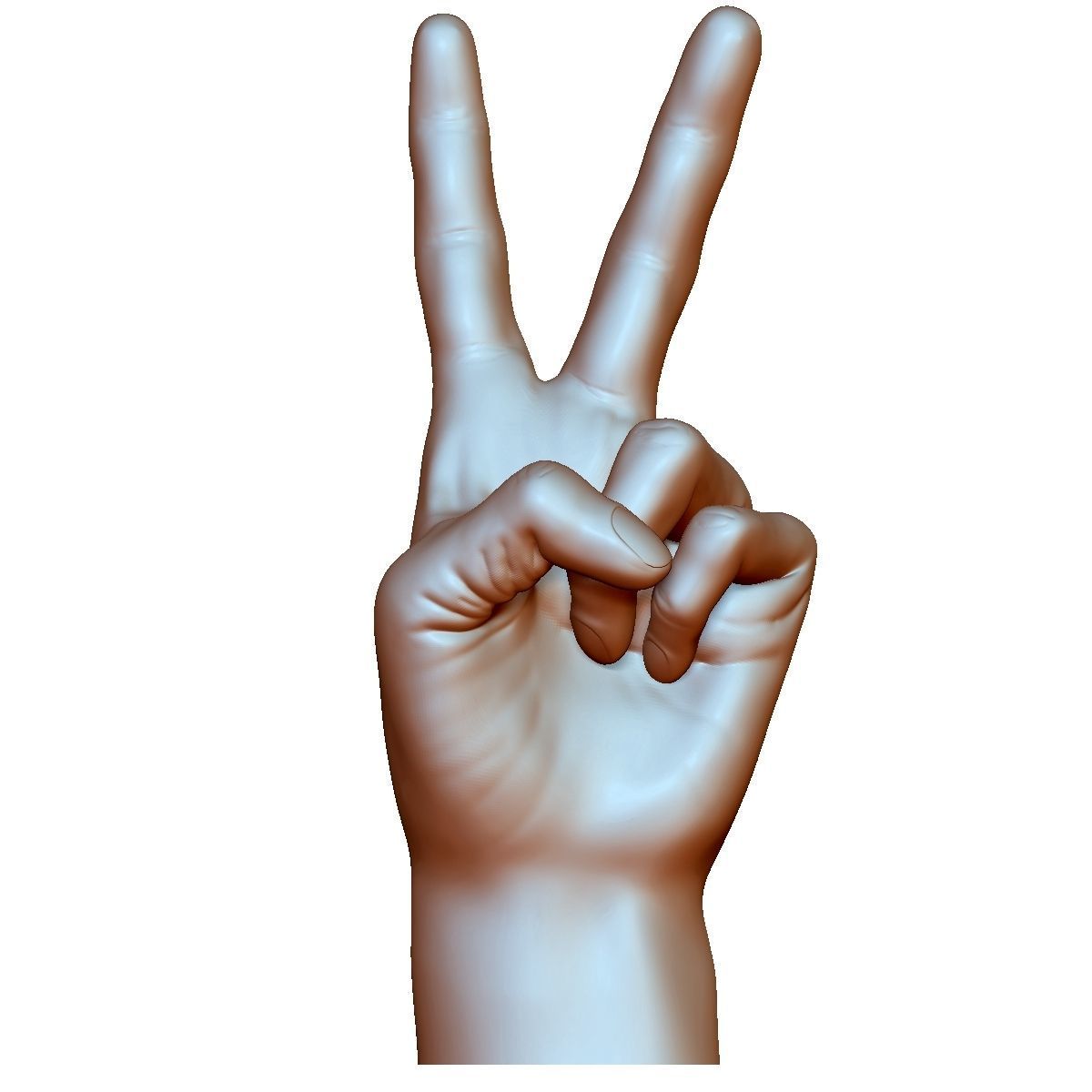 Victory sign hand male - 3D printable model 3D print model_2