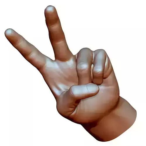 Victory sign hand male - 3D printable model 3D print model