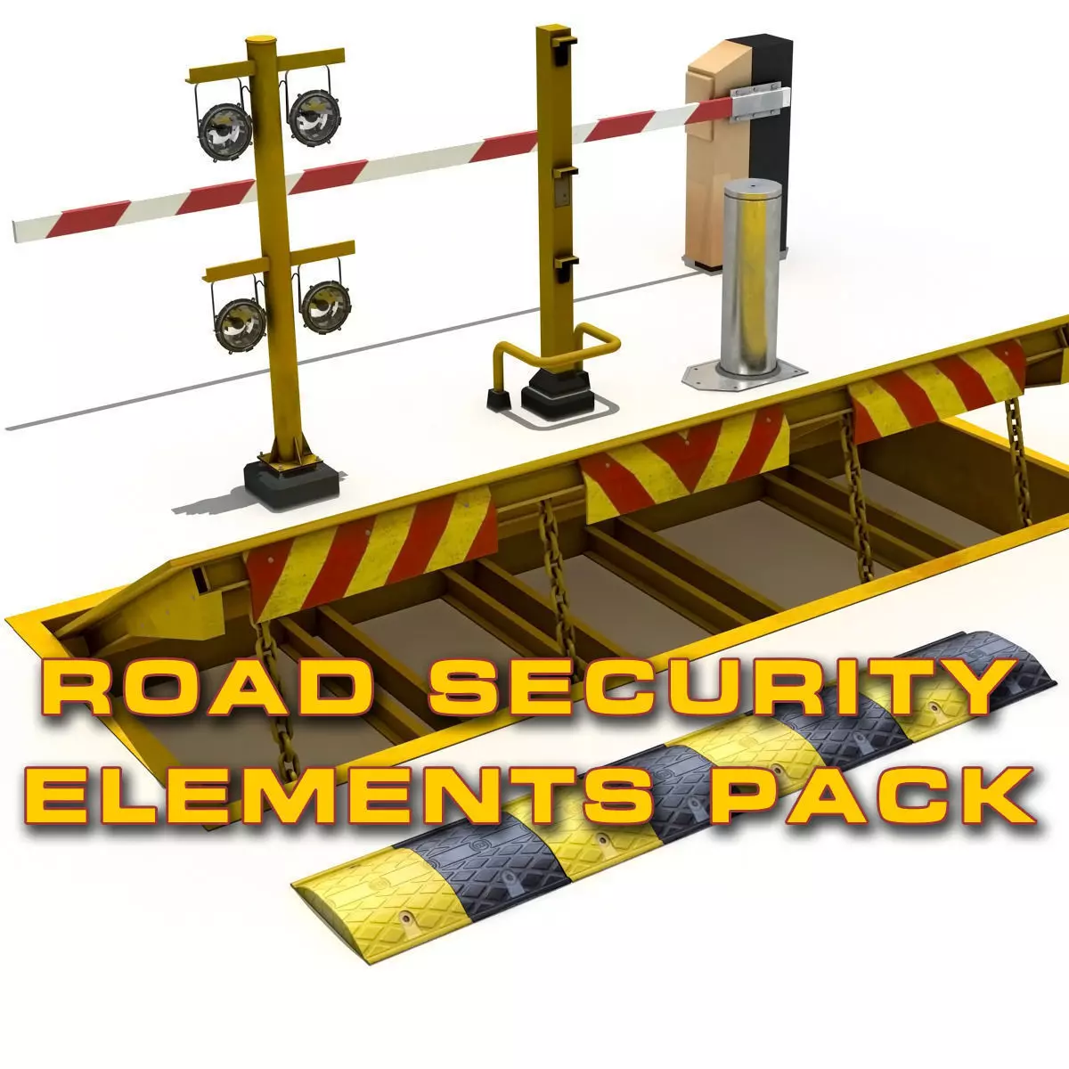 Road Security Pack 3D model_0