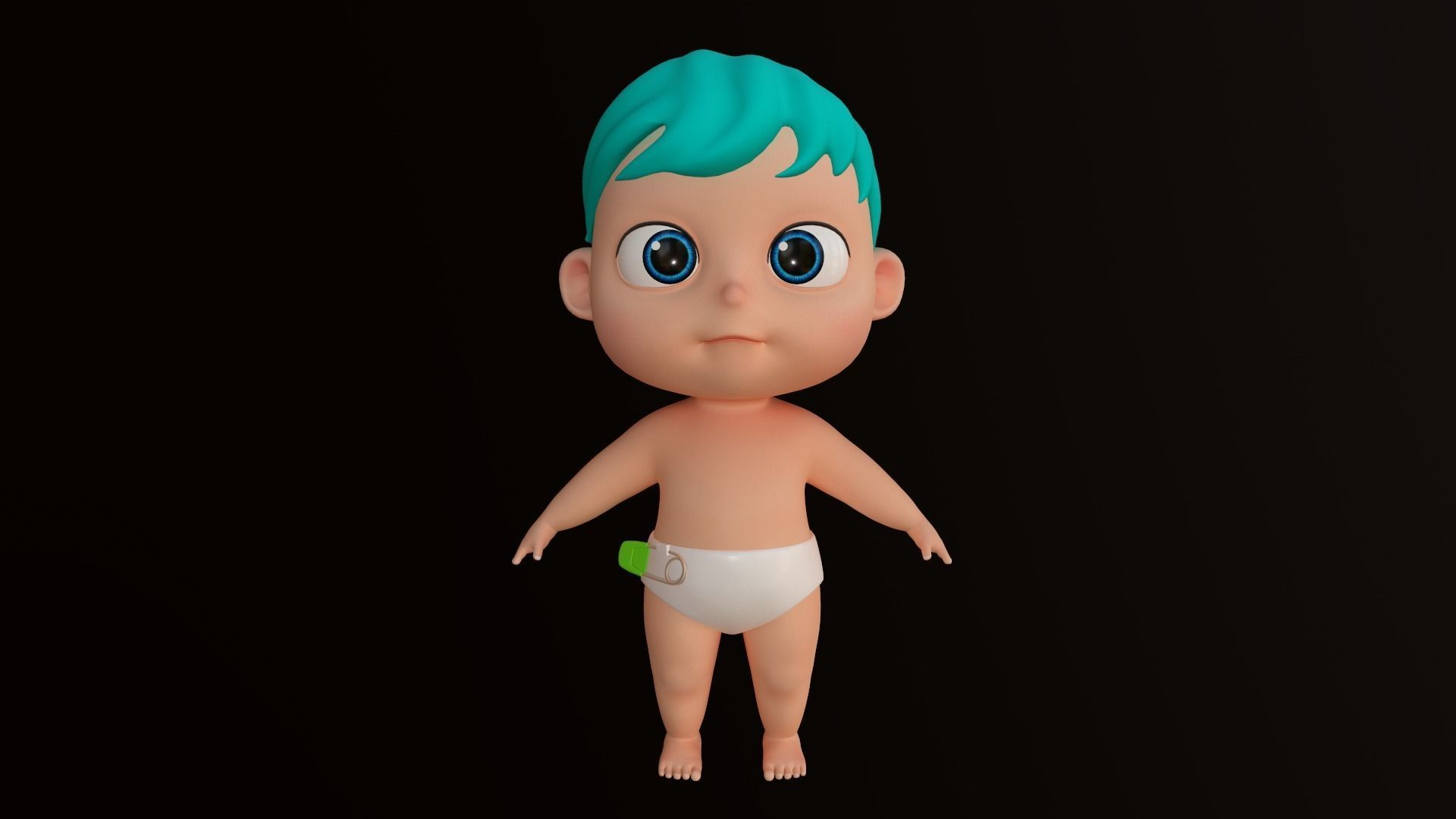  Cartoons - Character - Baby Boy - Rig - Animation - Dance 3D model_17