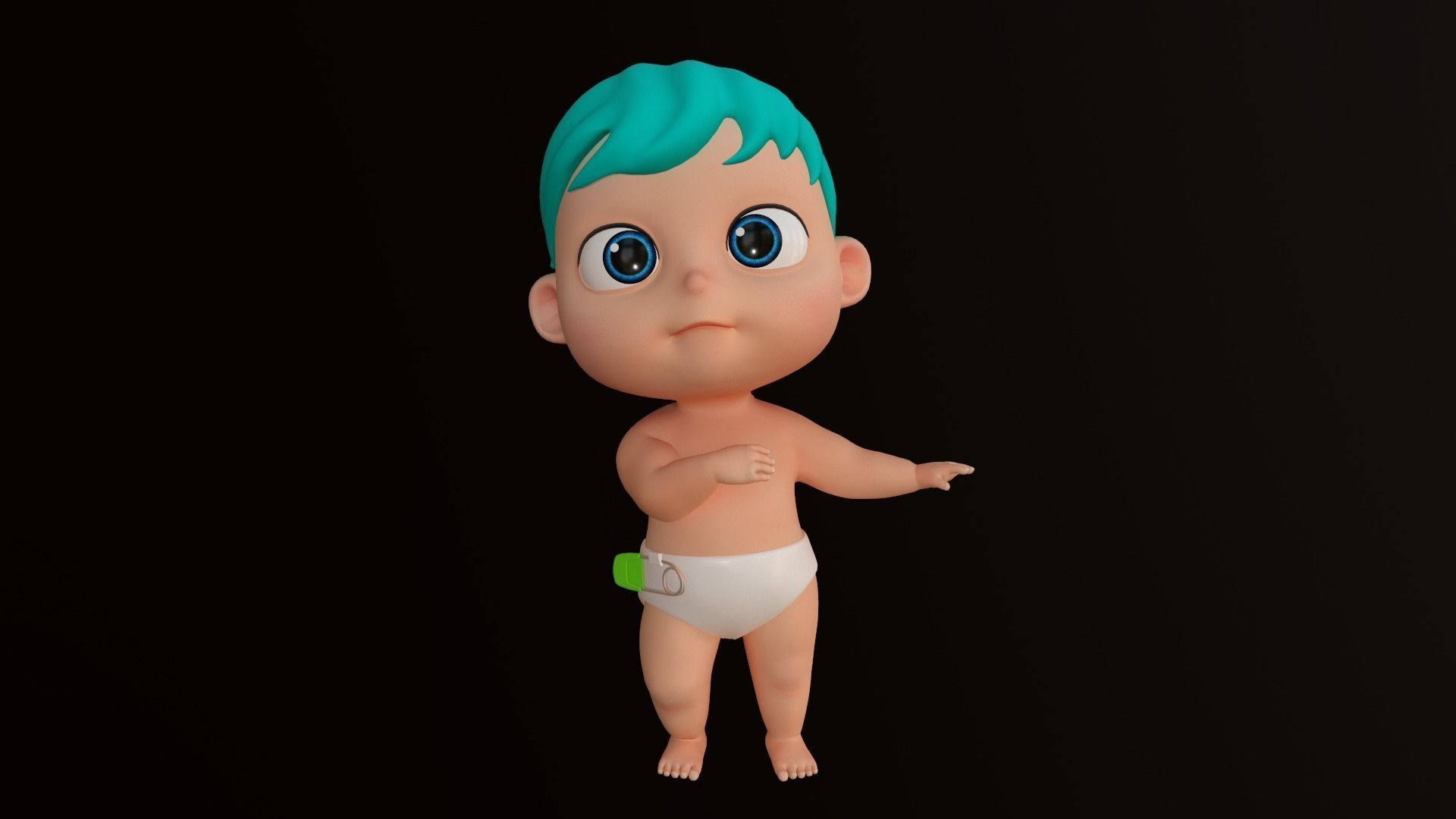  Cartoons - Character - Baby Boy - Rig - Animation - Dance 3D model_6