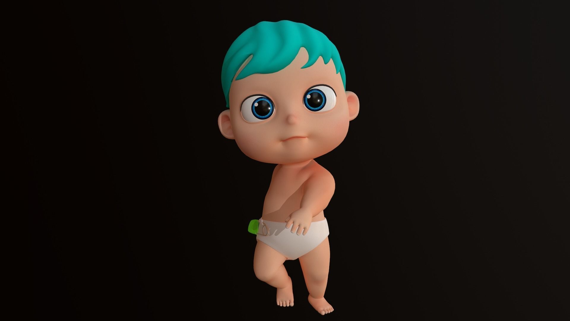  Cartoons - Character - Baby Boy - Rig - Animation - Dance 3D model_8