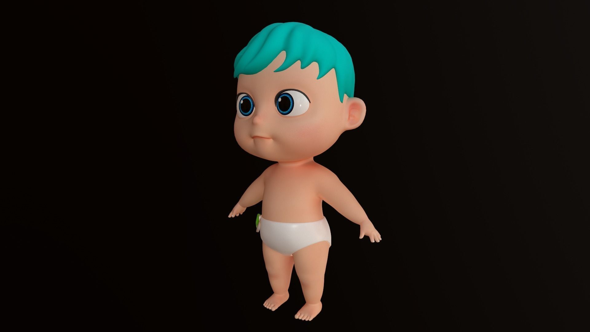  Cartoons - Character - Baby Boy - Rig - Animation - Dance 3D model_7