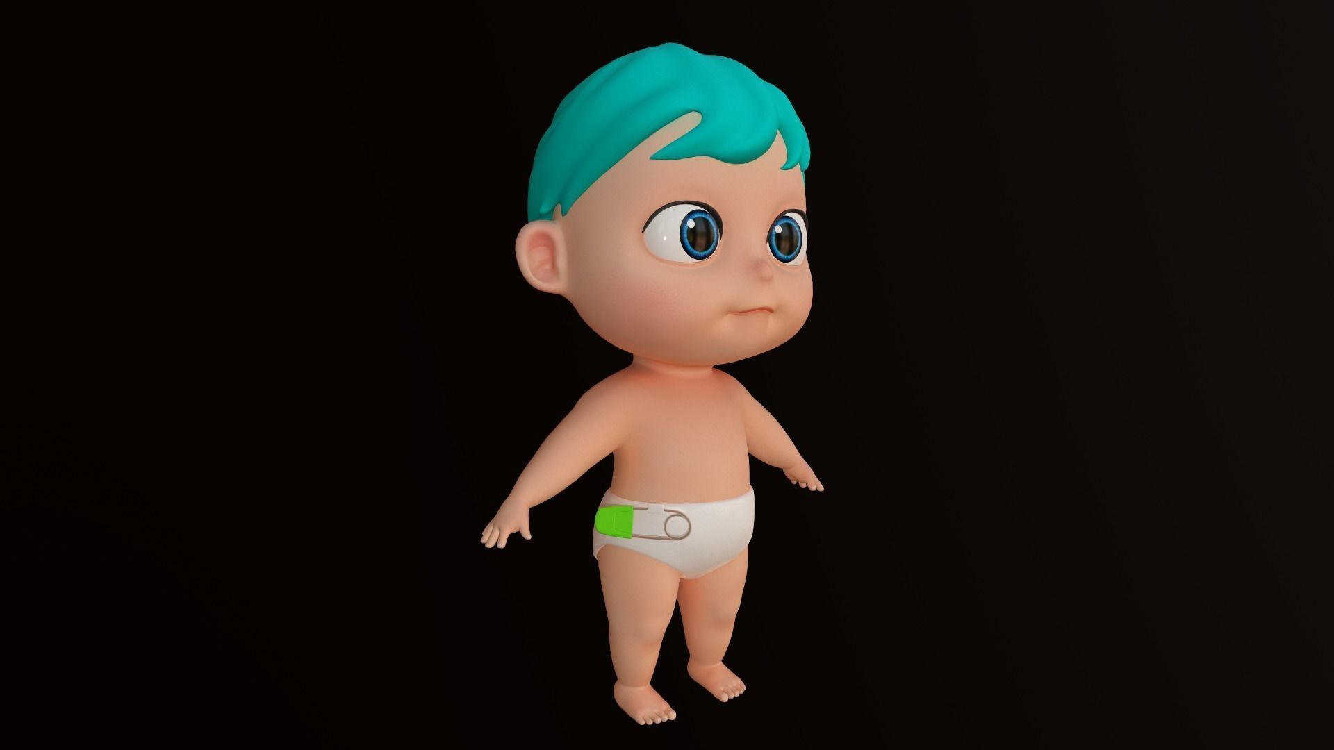  Cartoons - Character - Baby Boy - Rig - Animation - Dance 3D model_20