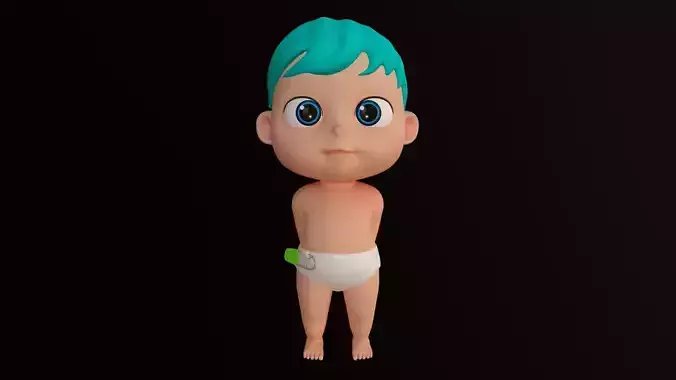  Cartoons - Character - Baby Boy - Rig - Animation - Dance 3D model
