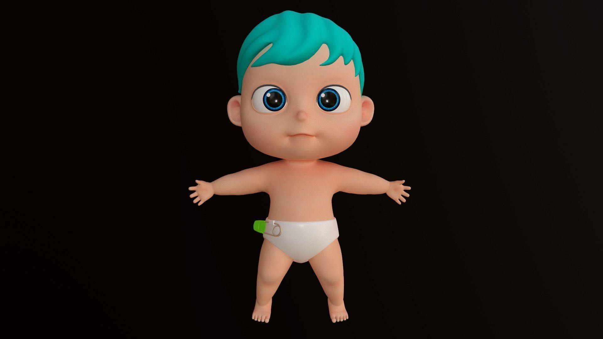  Cartoons - Character - Baby Boy - Rig - Animation - Dance 3D model_11