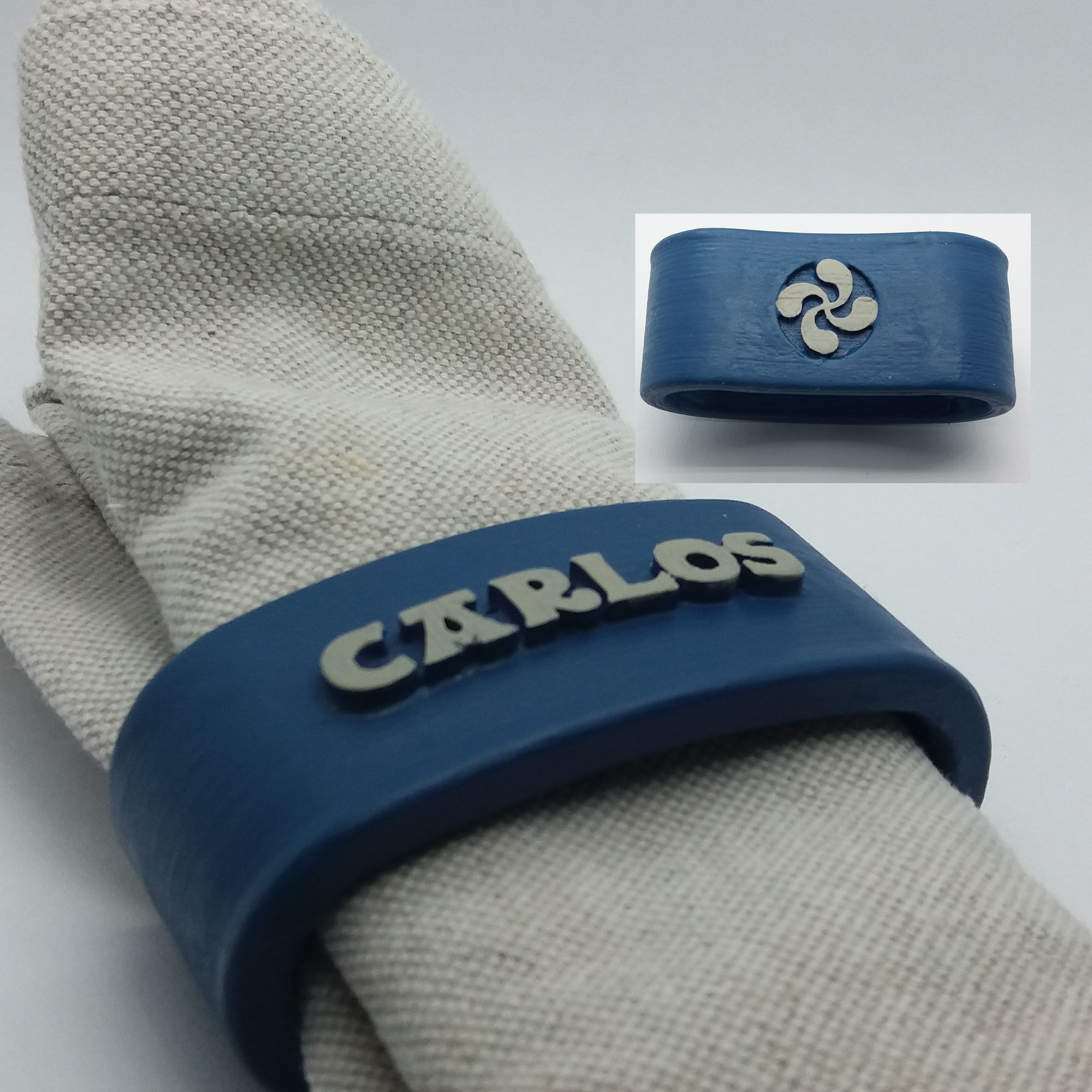 CARLOS Napkin Ring with lauburu 3D print model_2