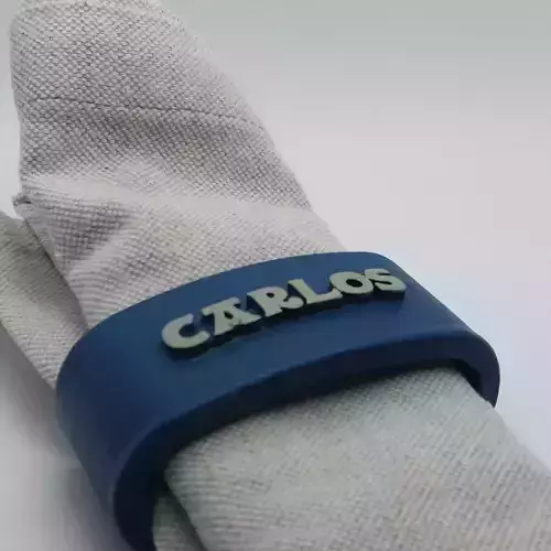 CARLOS Napkin Ring with lauburu 3D print model
