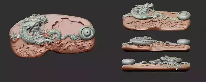 stl obj Model Dragon Tea Platform