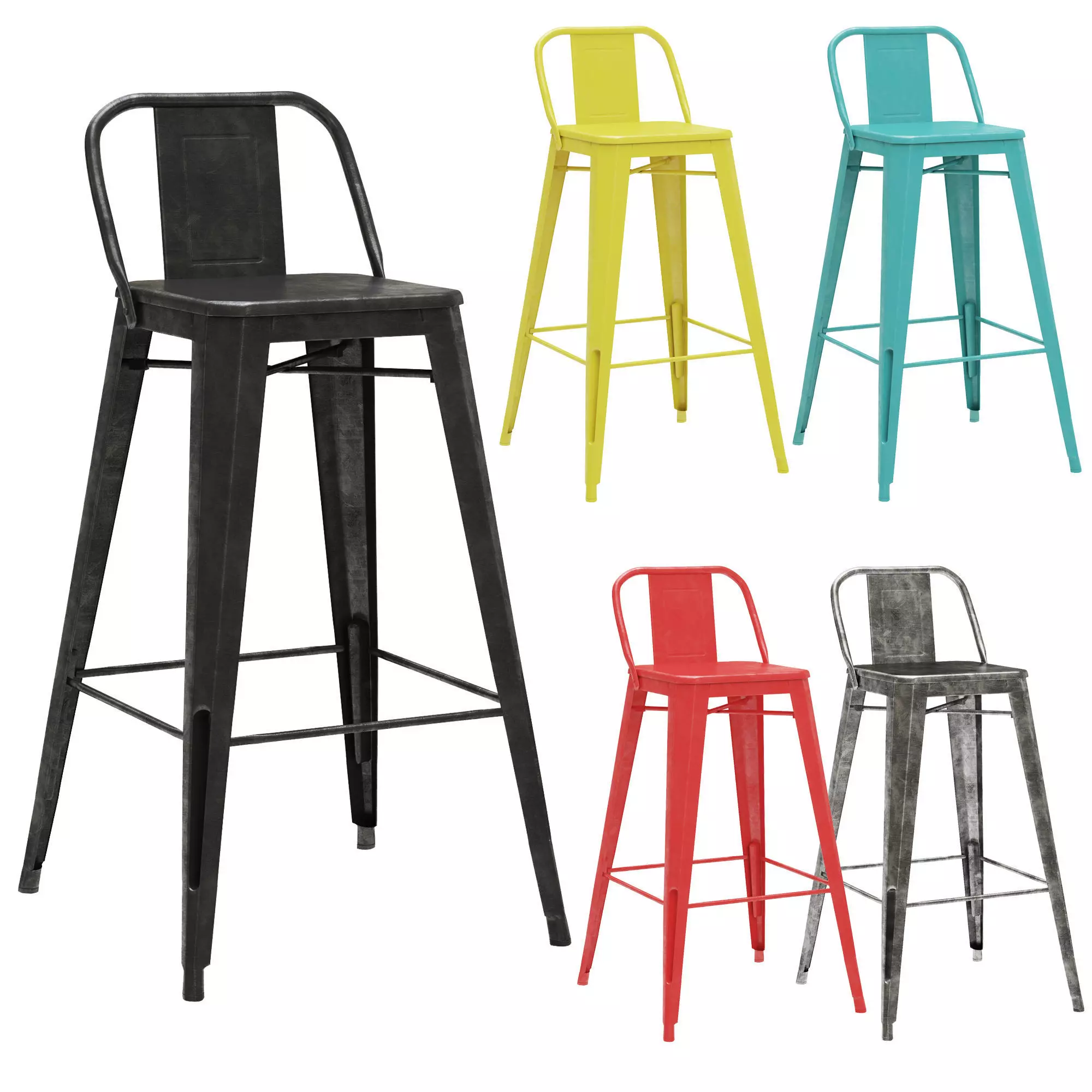 Deephouse TOLIX barstool 3D model_0