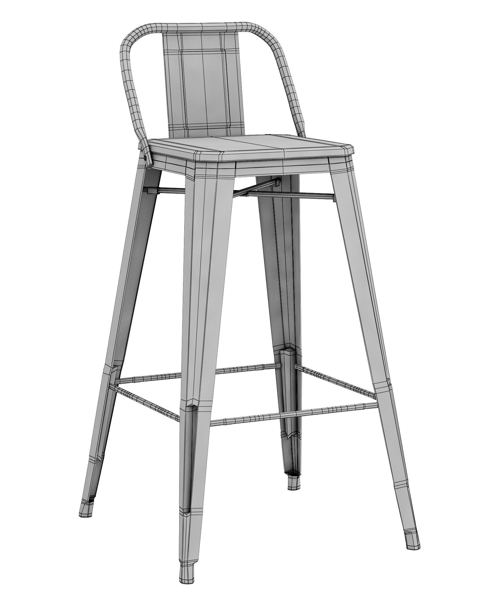 Deephouse TOLIX barstool 3D model_12
