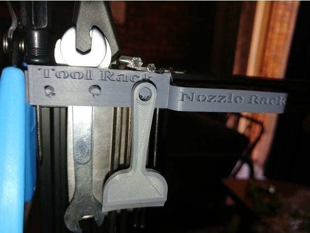 Easy fit Creality tool holder with nozzle rack Free 3D print model_1