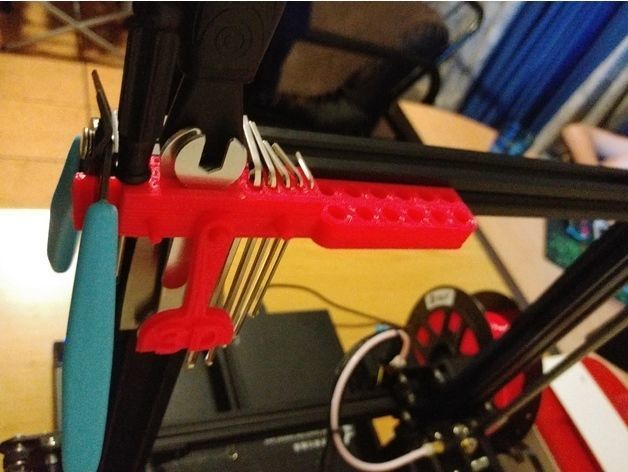 Easy fit Creality tool holder with nozzle rack Free 3D print model_3