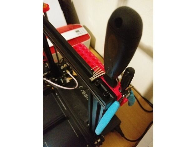 Easy fit Creality tool holder with nozzle rack Free 3D print model_2