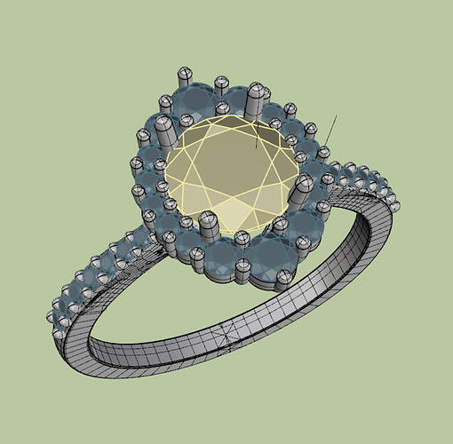 diana ring round stone 6mm 3D print model