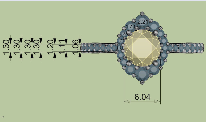 diana ring round stone 6mm 3D print model_3