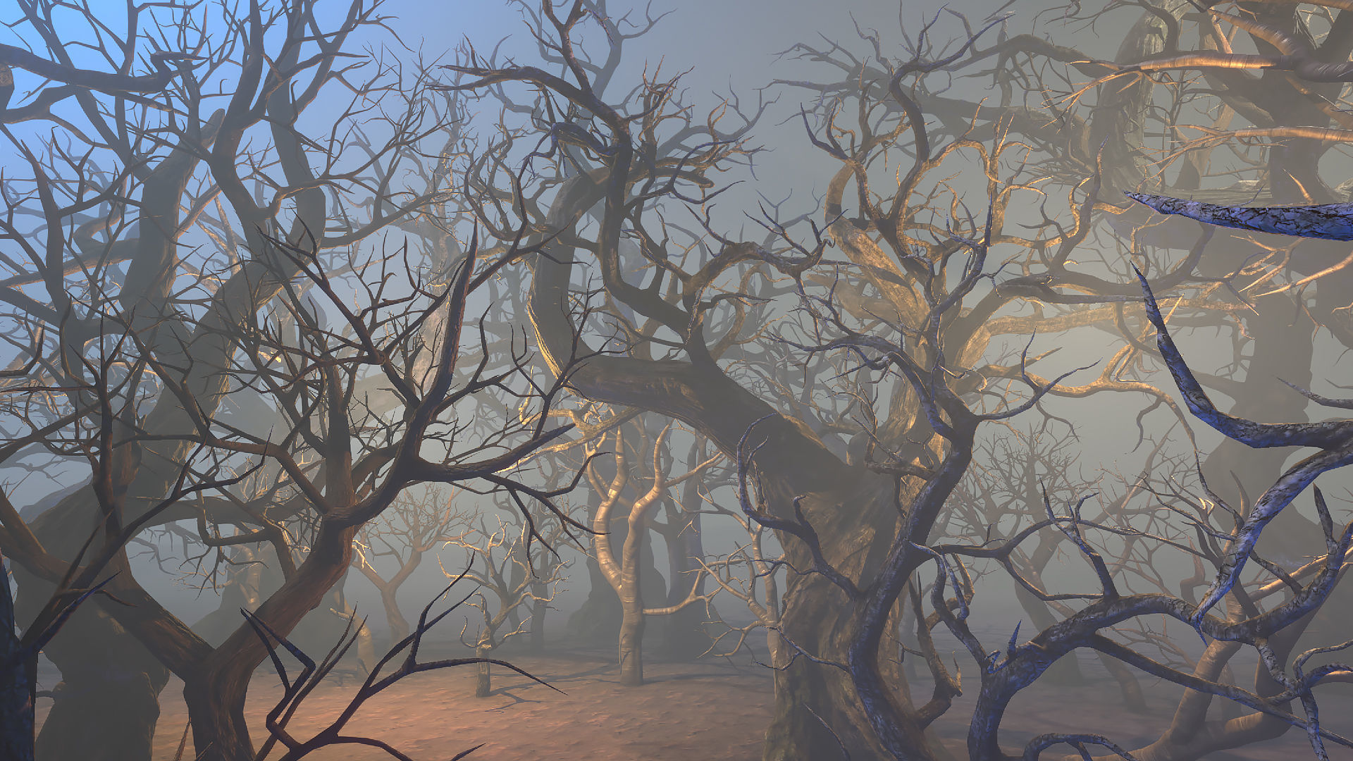 Dried trees Low-poly 3D model_2