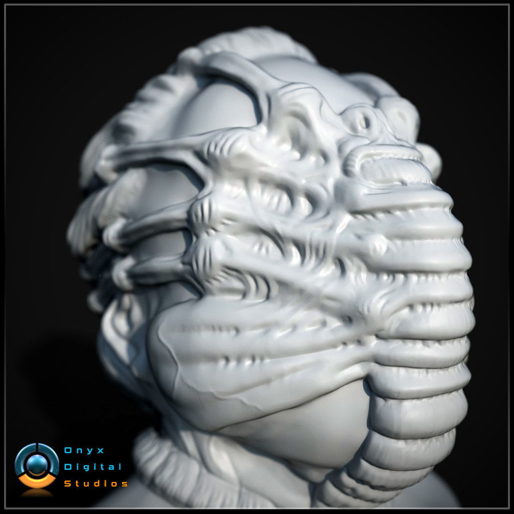3D printable Face Hugger Bust 3D print model_4