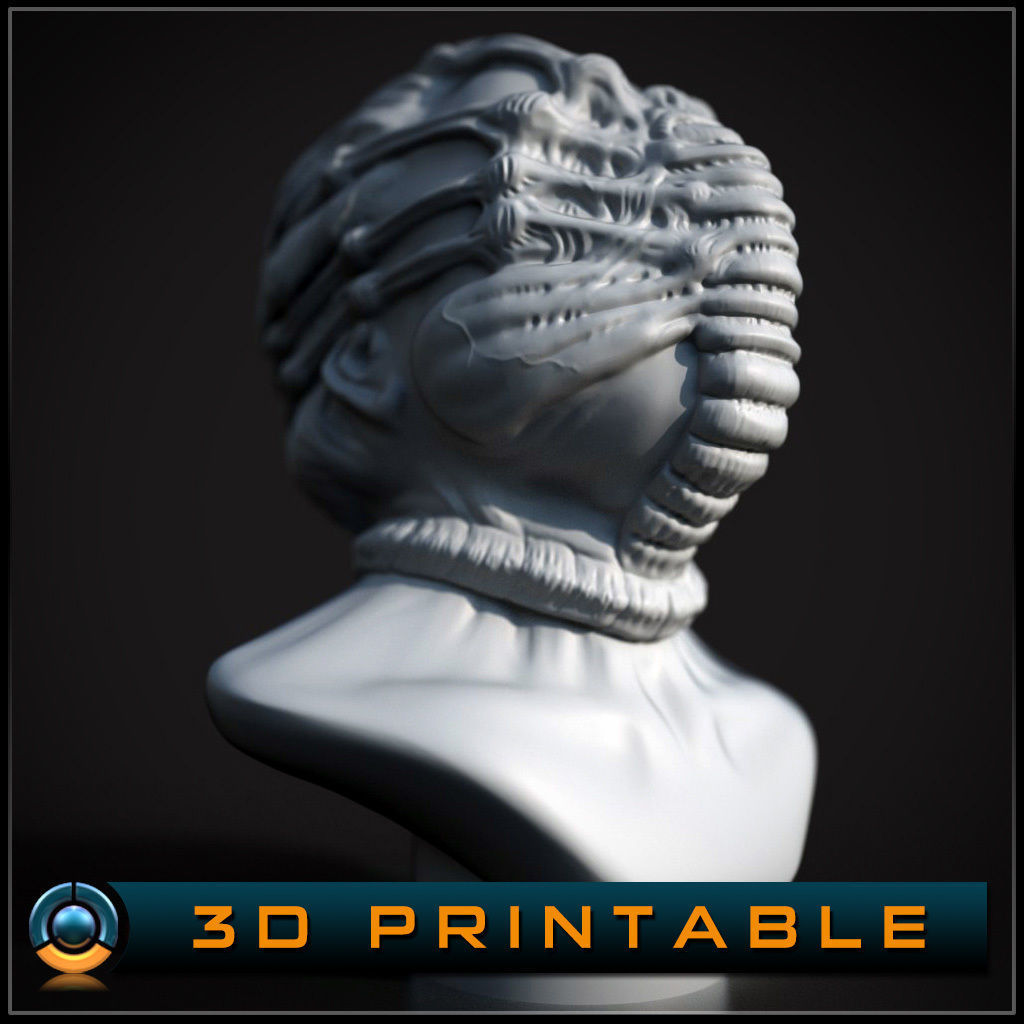 3D printable Face Hugger Bust 3D print model_1