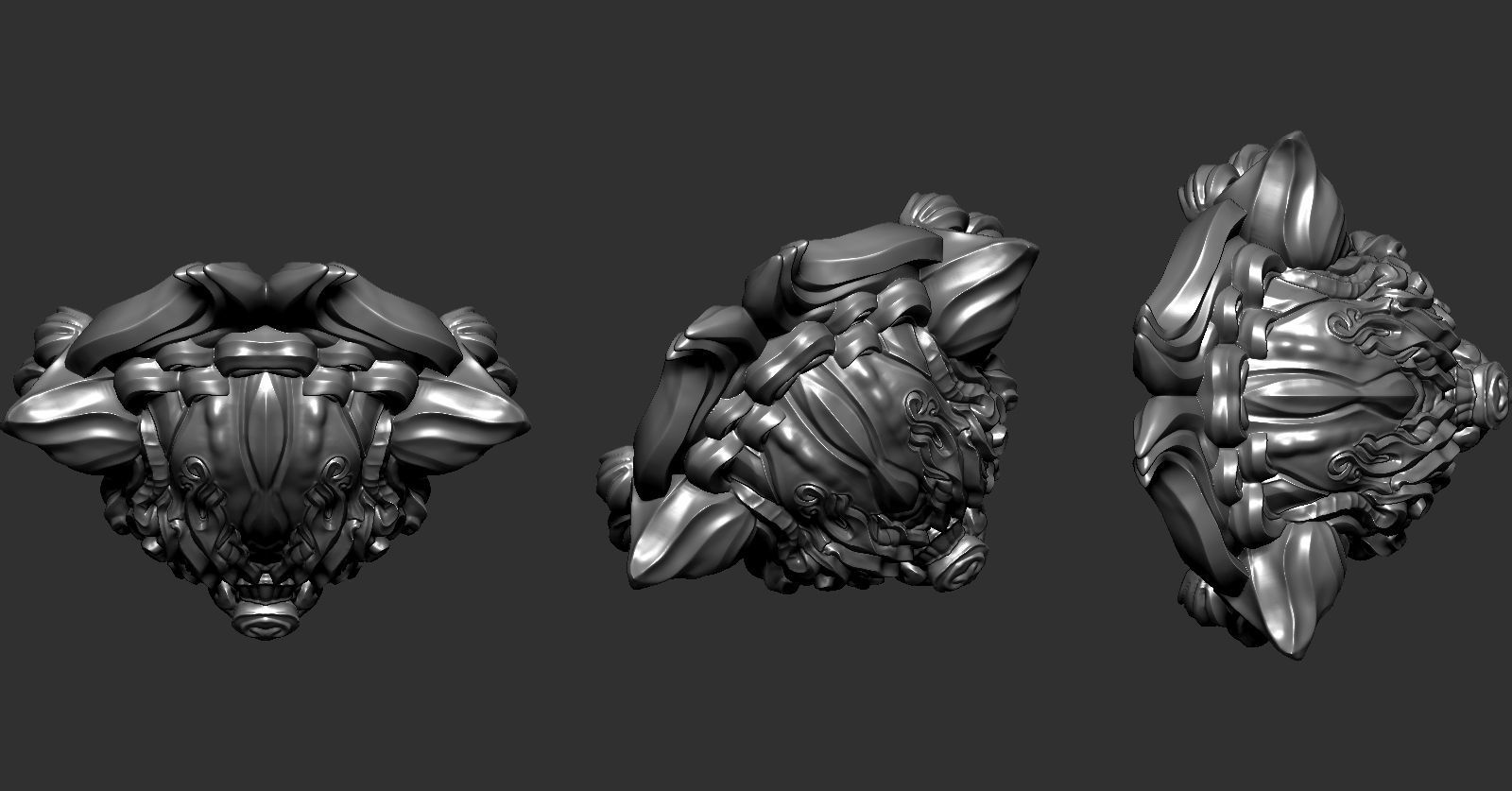 Chiness LionHead 3D print model_3