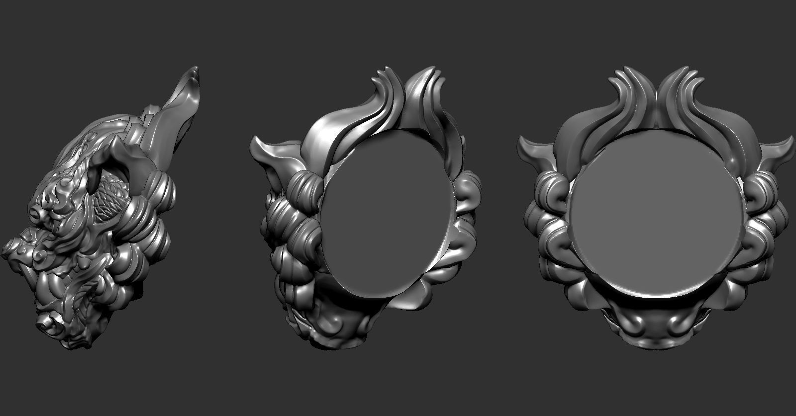 Chiness LionHead 3D print model_2