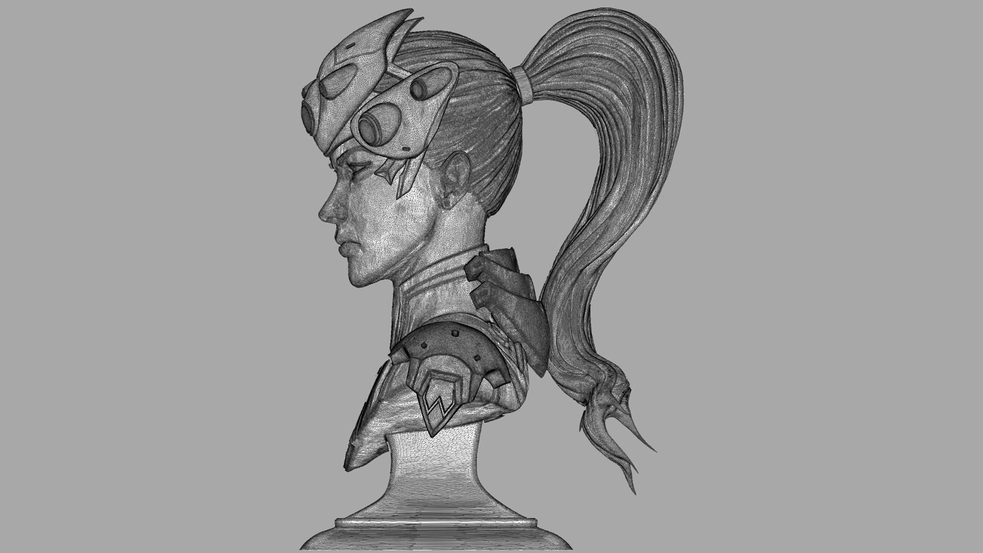 Widowmaker bust 3D print model_7