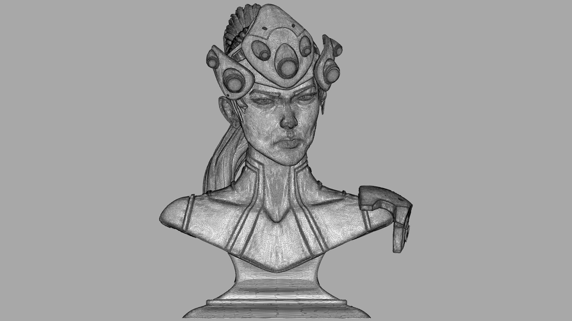 Widowmaker bust 3D print model_6