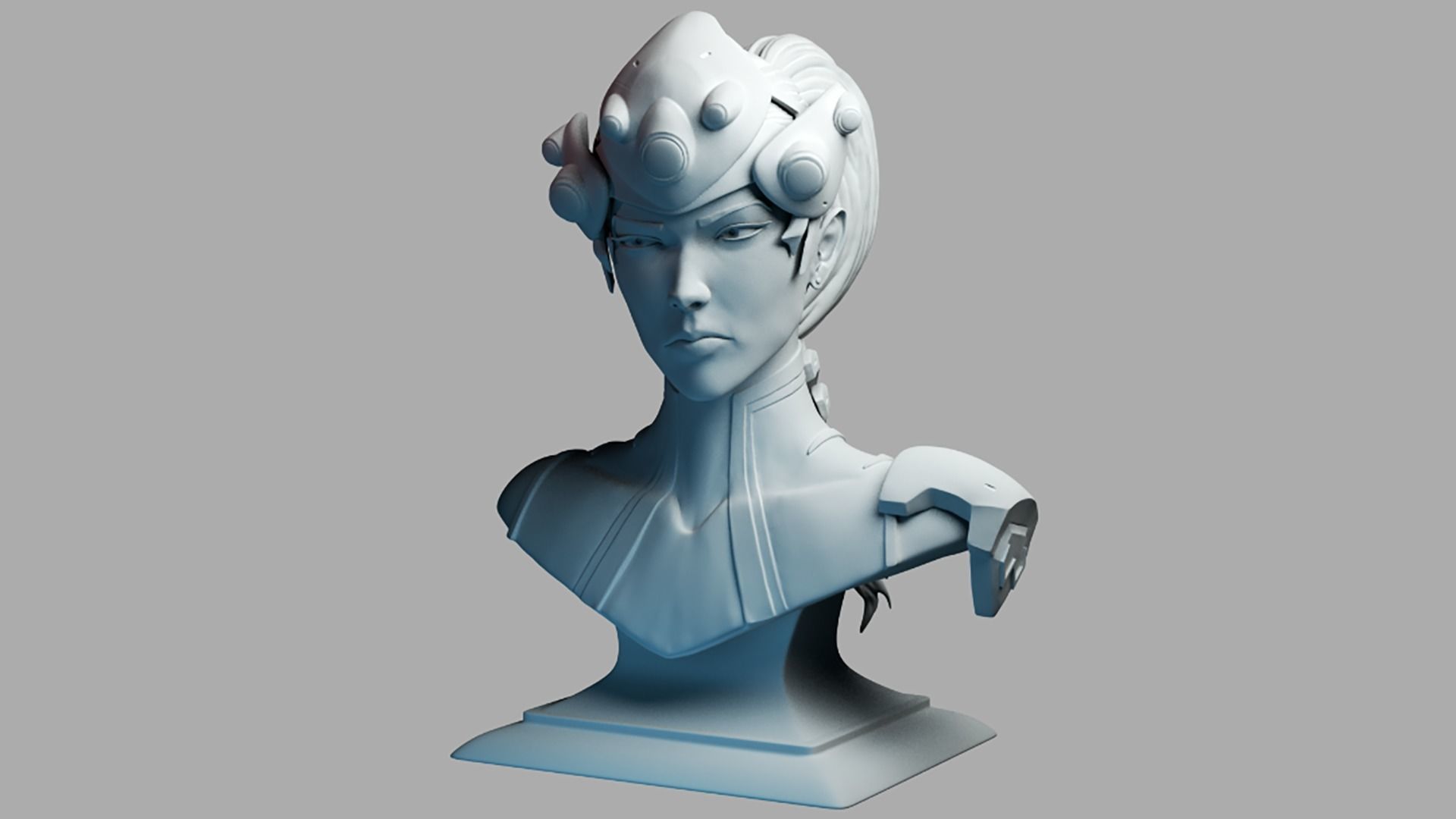Widowmaker bust 3D print model_1