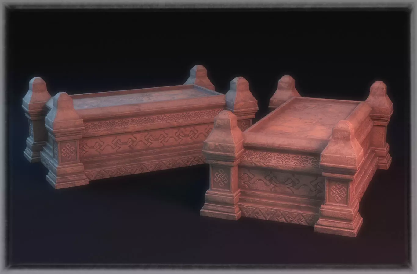 Sarcophagus stone coffin 3D model