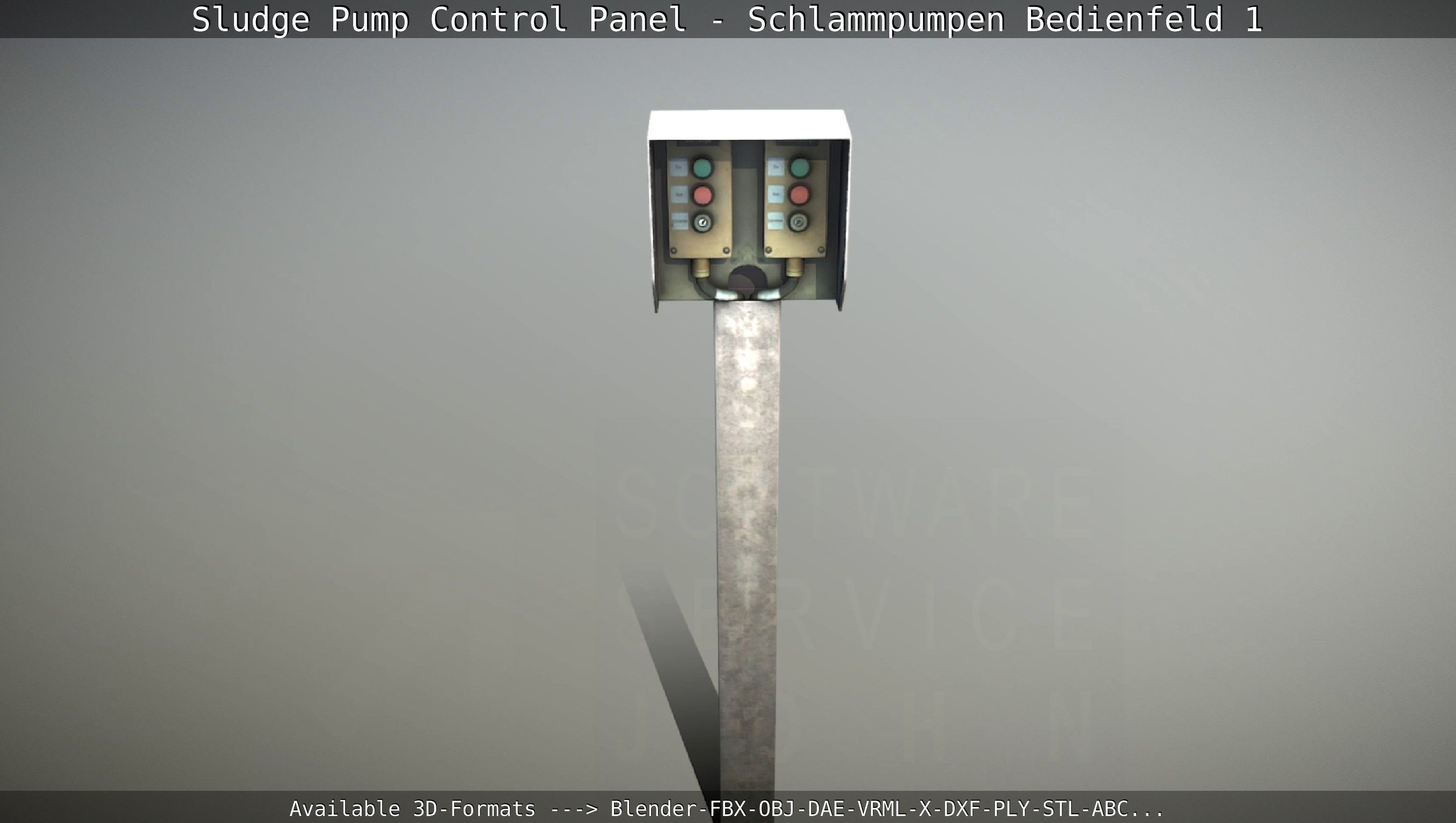 Sludge Pump Control Panel - Schlammpumpen Bedienfeld 1  Low-poly 3D model_20
