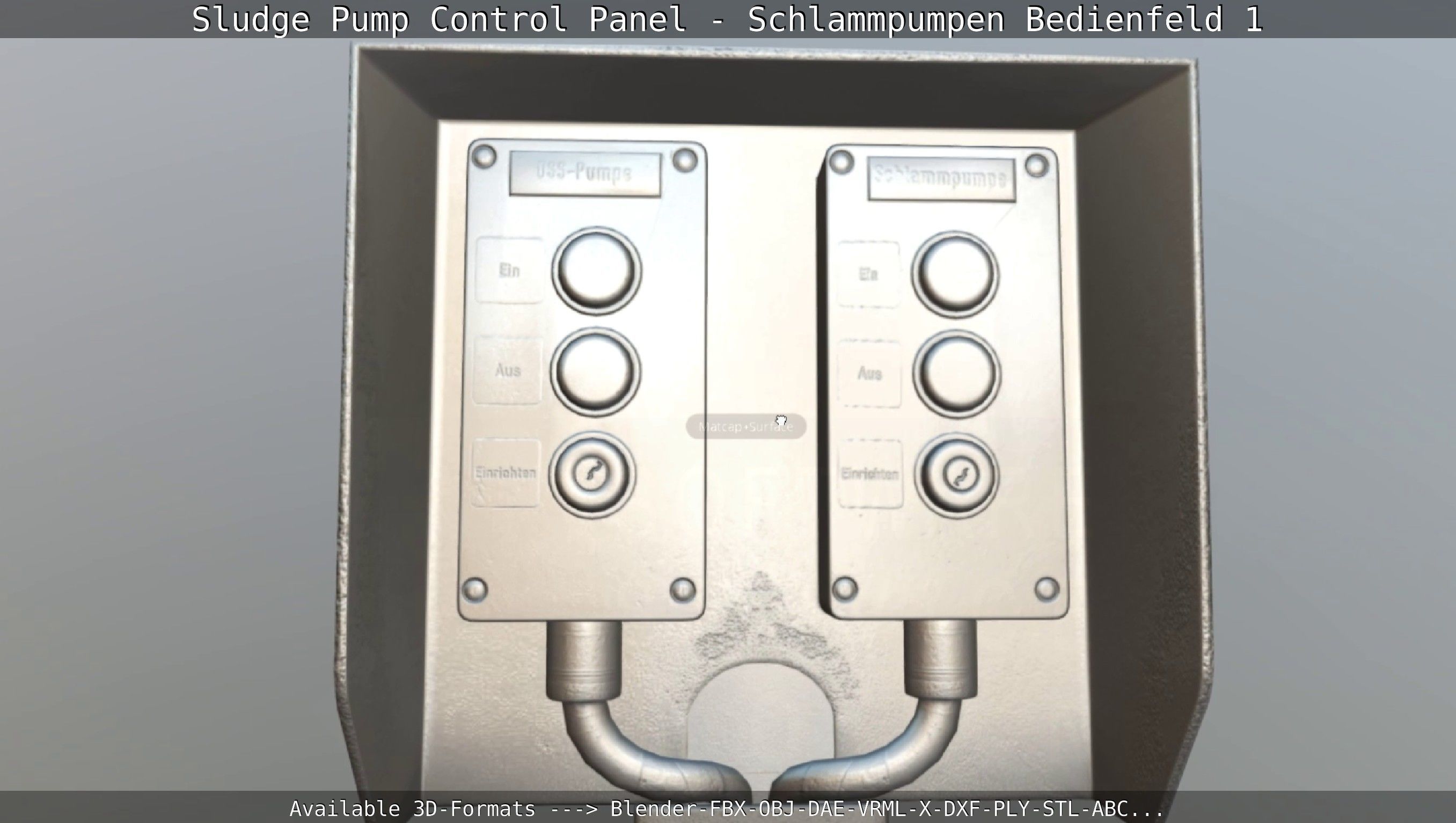 Sludge Pump Control Panel - Schlammpumpen Bedienfeld 1  Low-poly 3D model_96