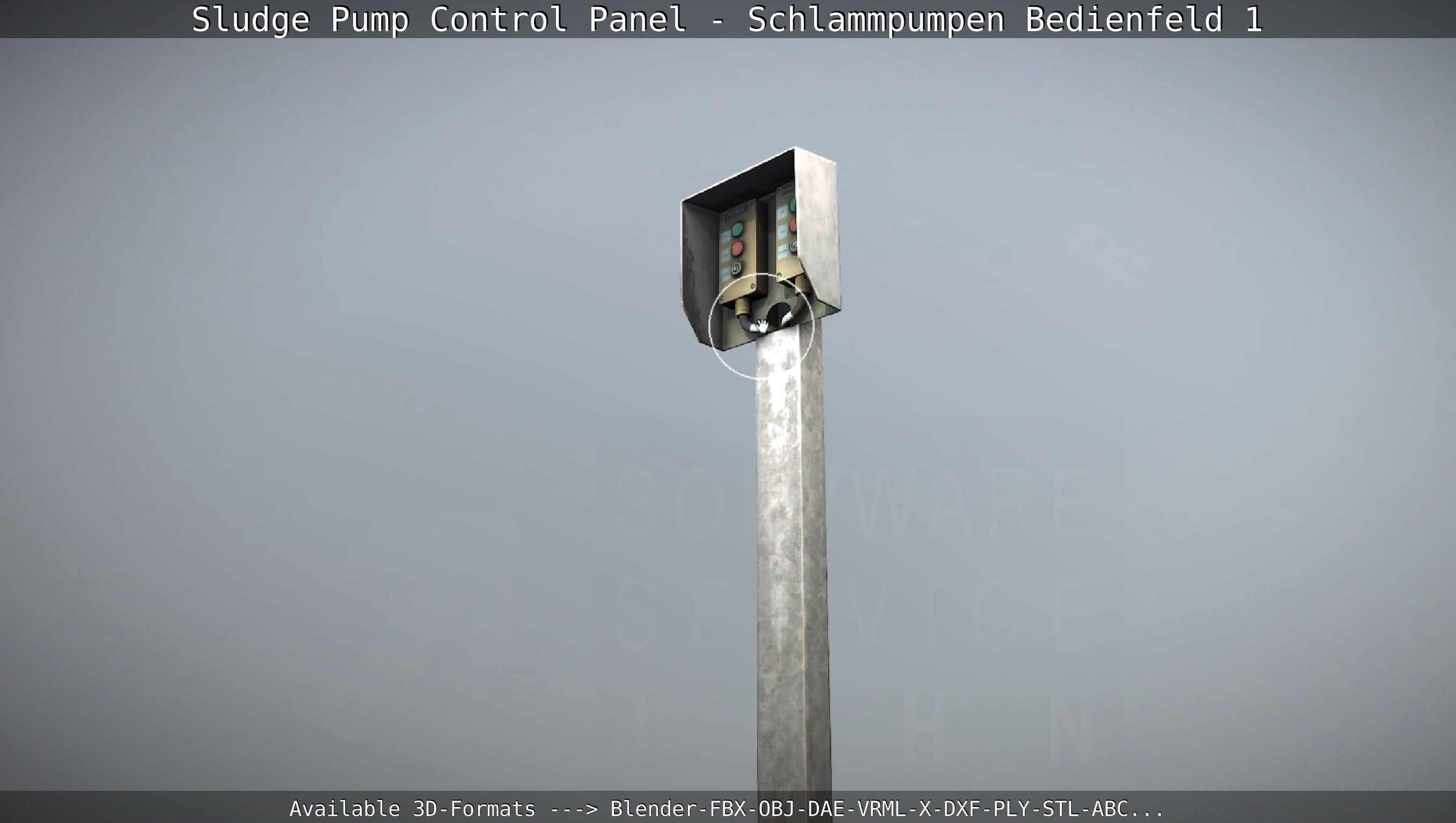 Sludge Pump Control Panel - Schlammpumpen Bedienfeld 1  Low-poly 3D model_30