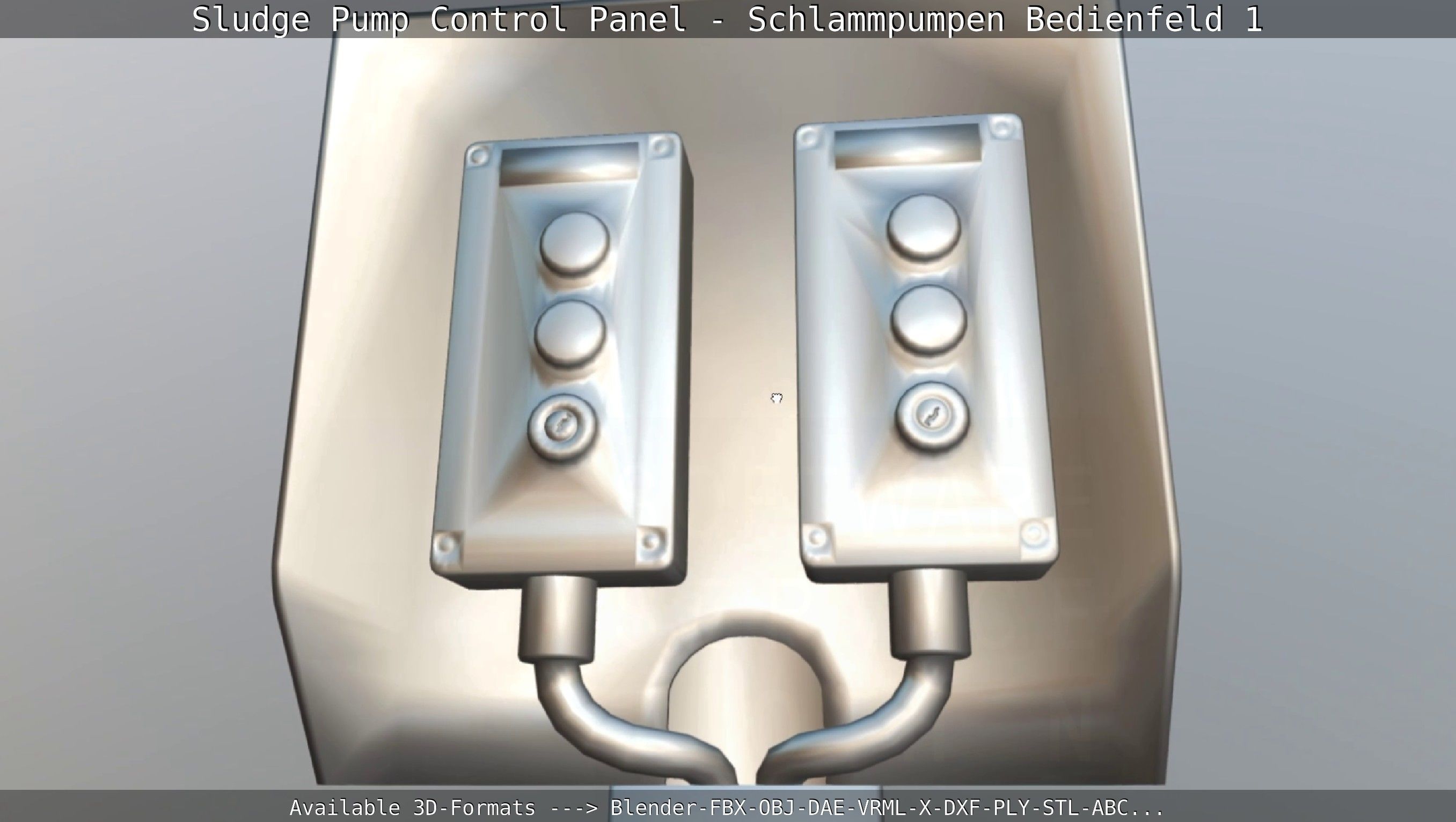 Sludge Pump Control Panel - Schlammpumpen Bedienfeld 1  Low-poly 3D model_94
