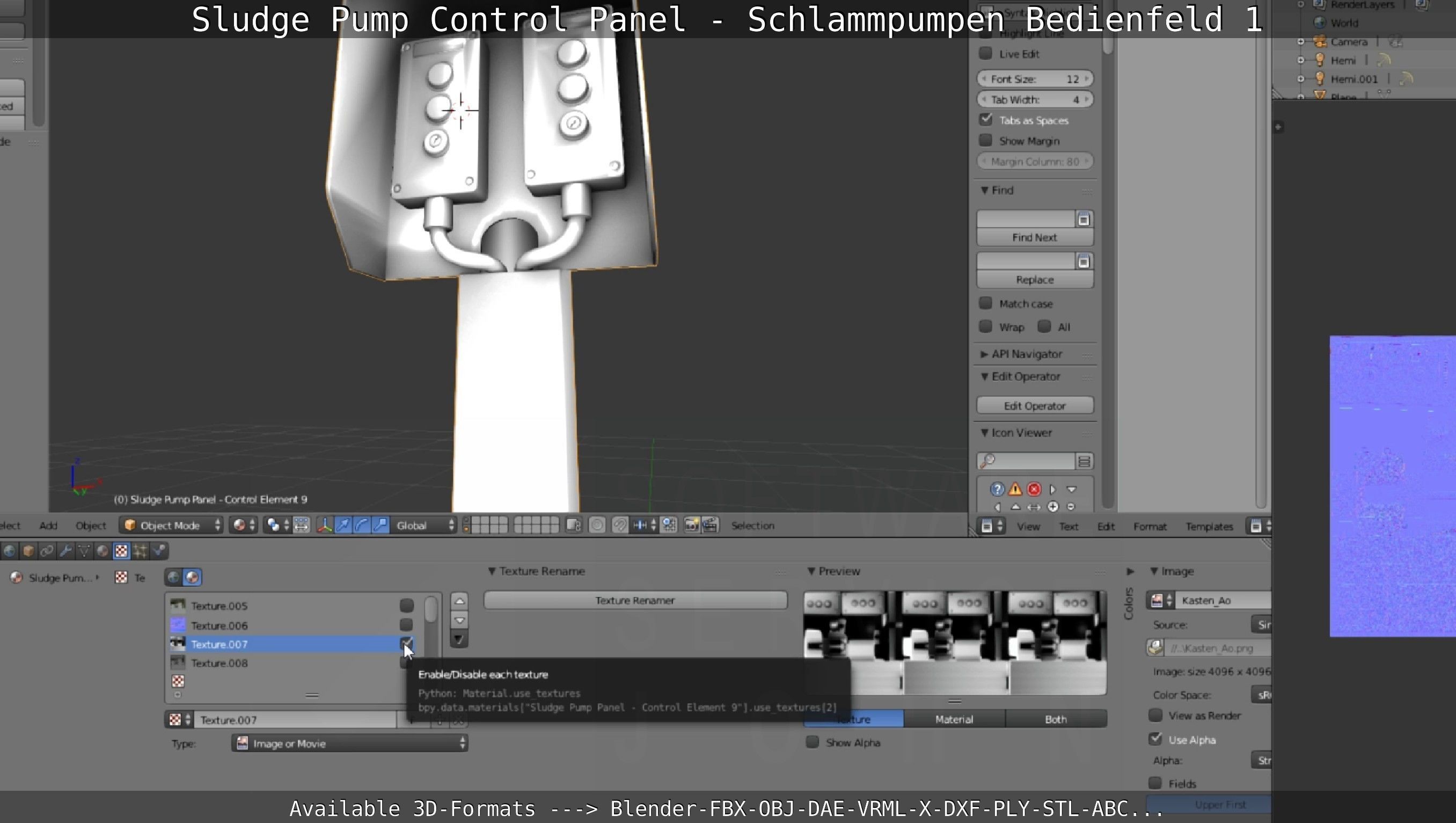 Sludge Pump Control Panel - Schlammpumpen Bedienfeld 1  Low-poly 3D model_147
