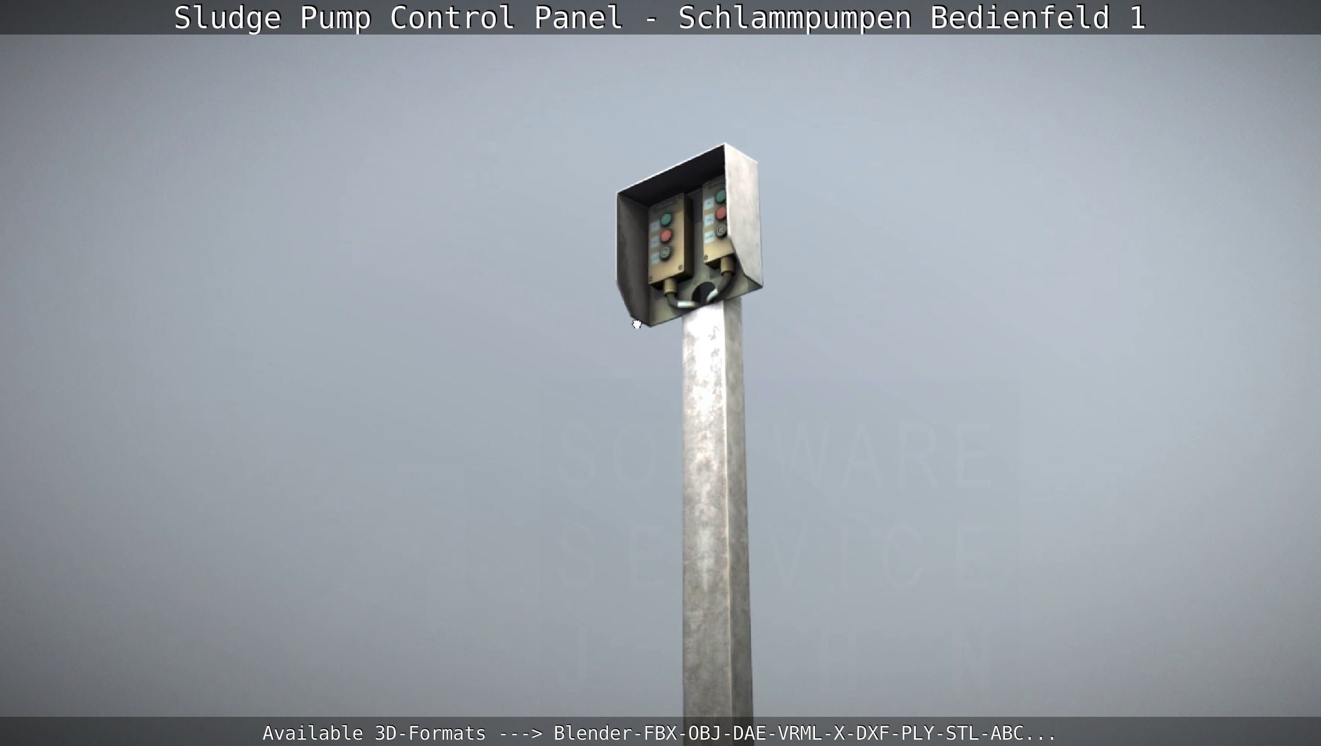 Sludge Pump Control Panel - Schlammpumpen Bedienfeld 1  Low-poly 3D model_29
