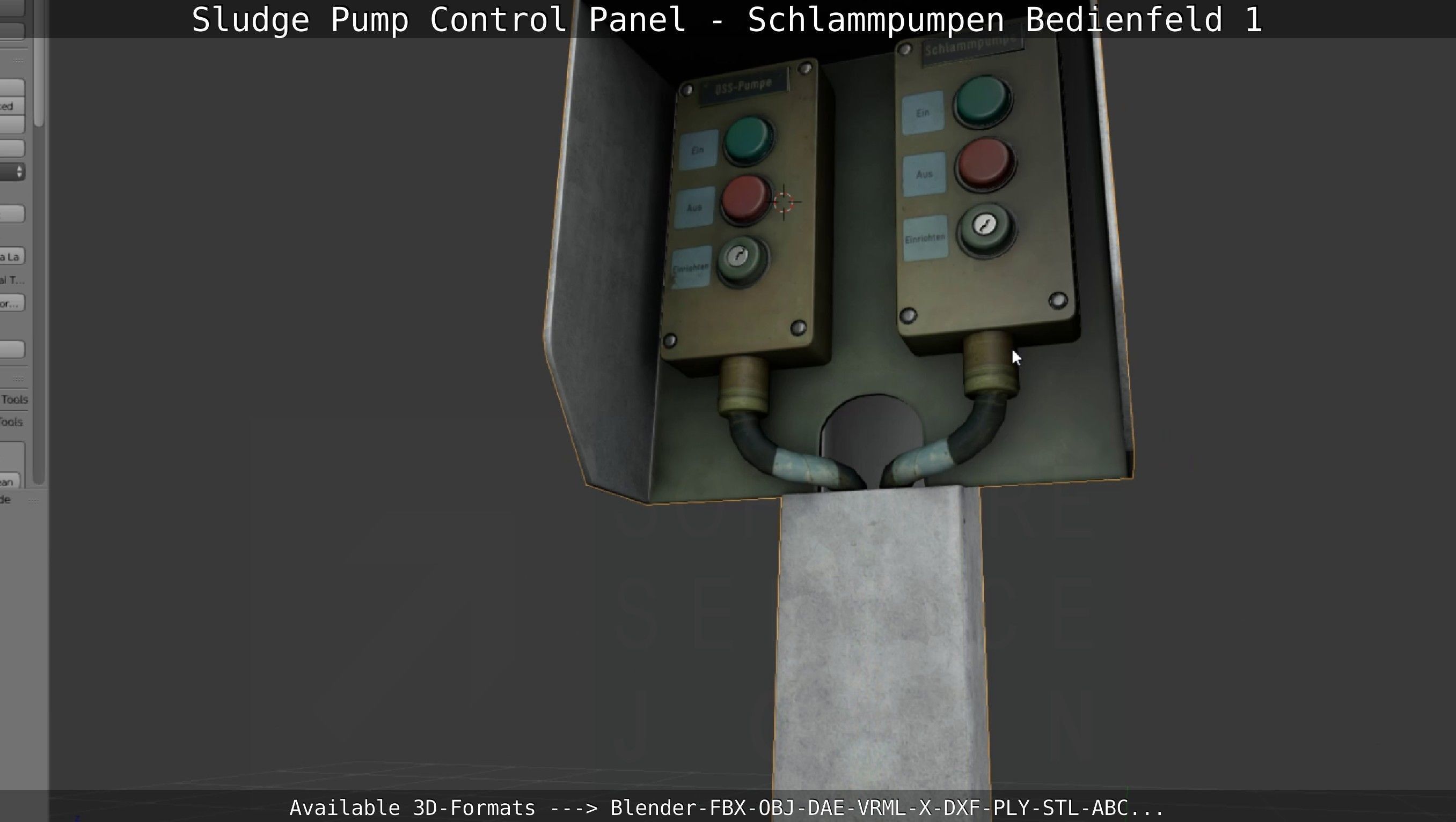 Sludge Pump Control Panel - Schlammpumpen Bedienfeld 1  Low-poly 3D model_139