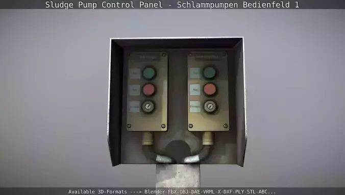 Sludge Pump Control Panel - Schlammpumpen Bedienfeld 1  Low-poly 3D model