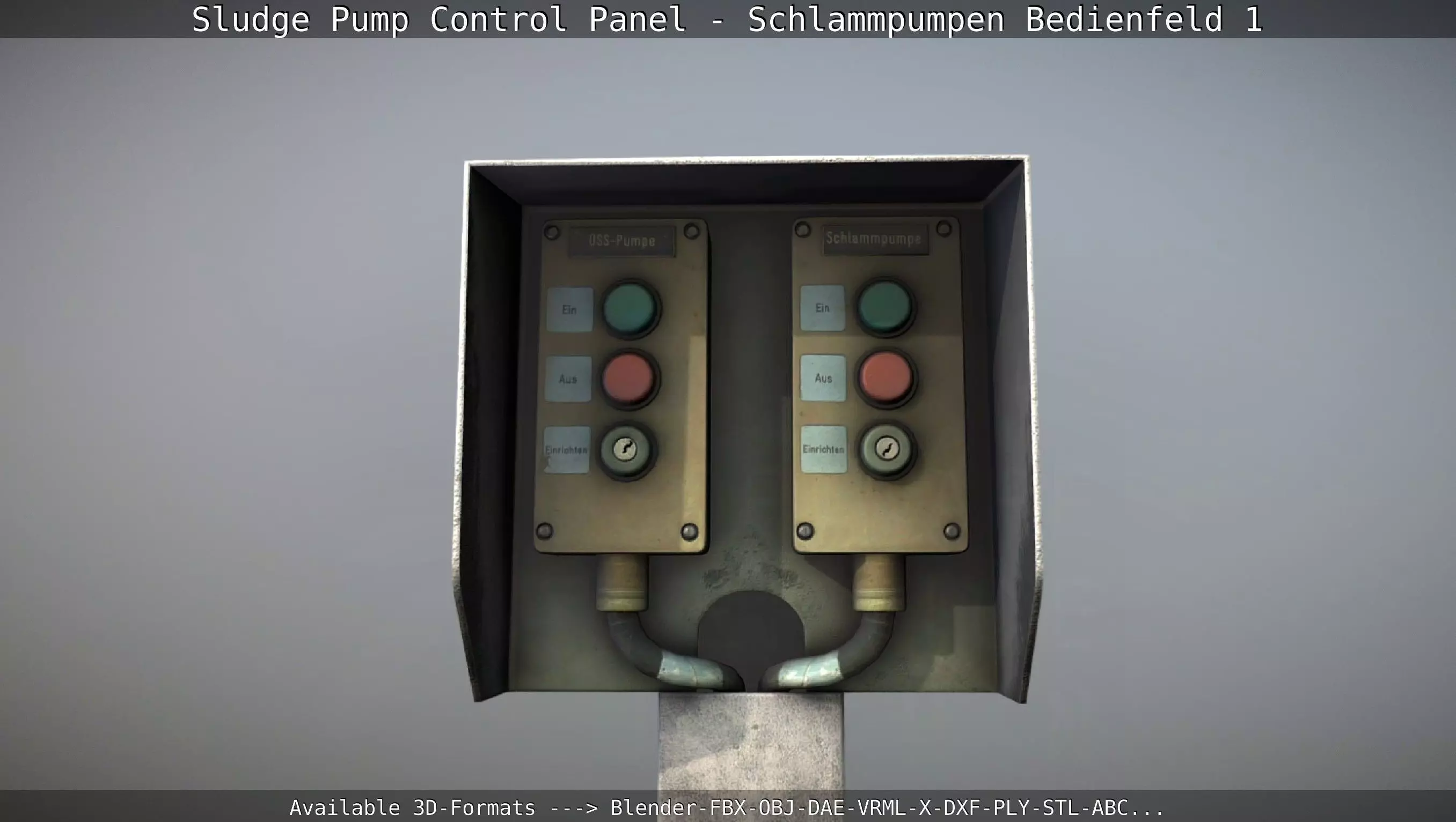 Sludge Pump Control Panel - Schlammpumpen Bedienfeld 1  Low-poly 3D model_0