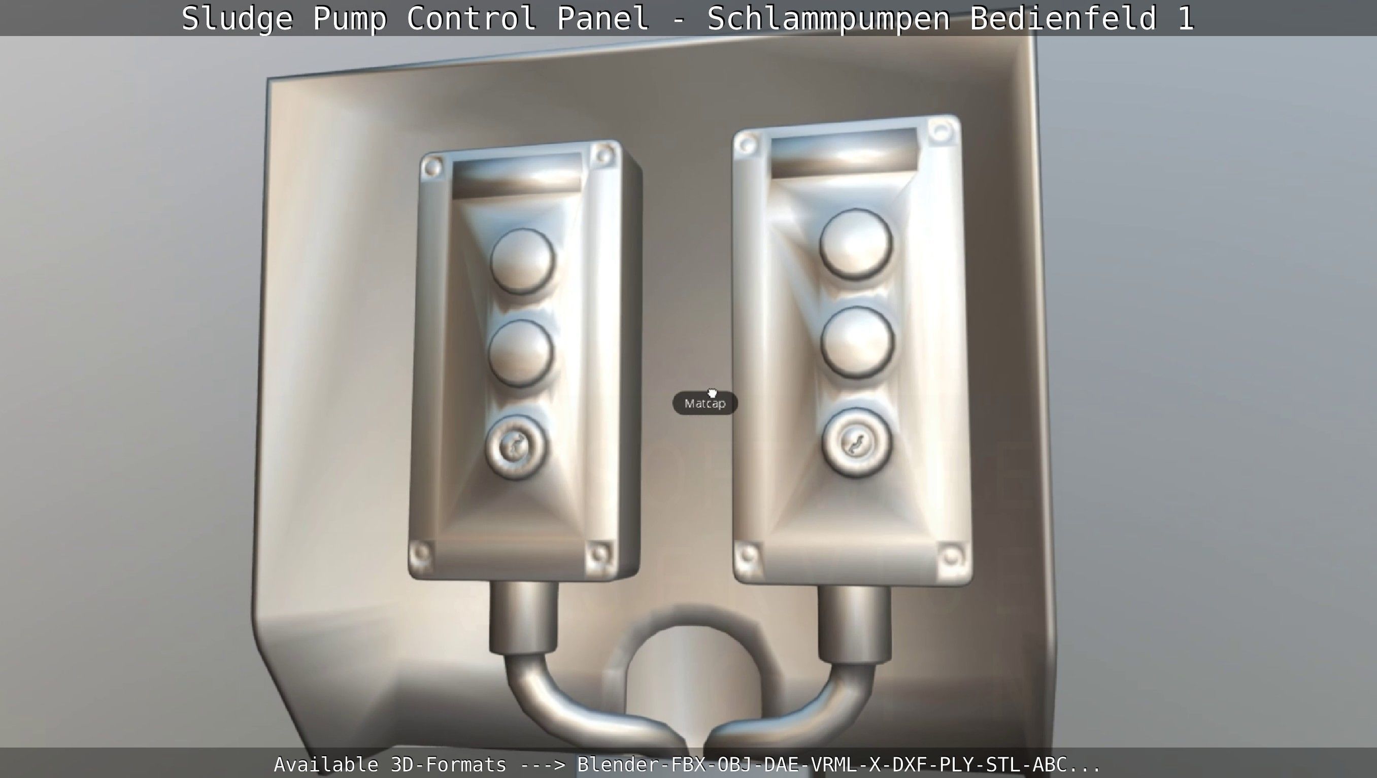 Sludge Pump Control Panel - Schlammpumpen Bedienfeld 1  Low-poly 3D model_93