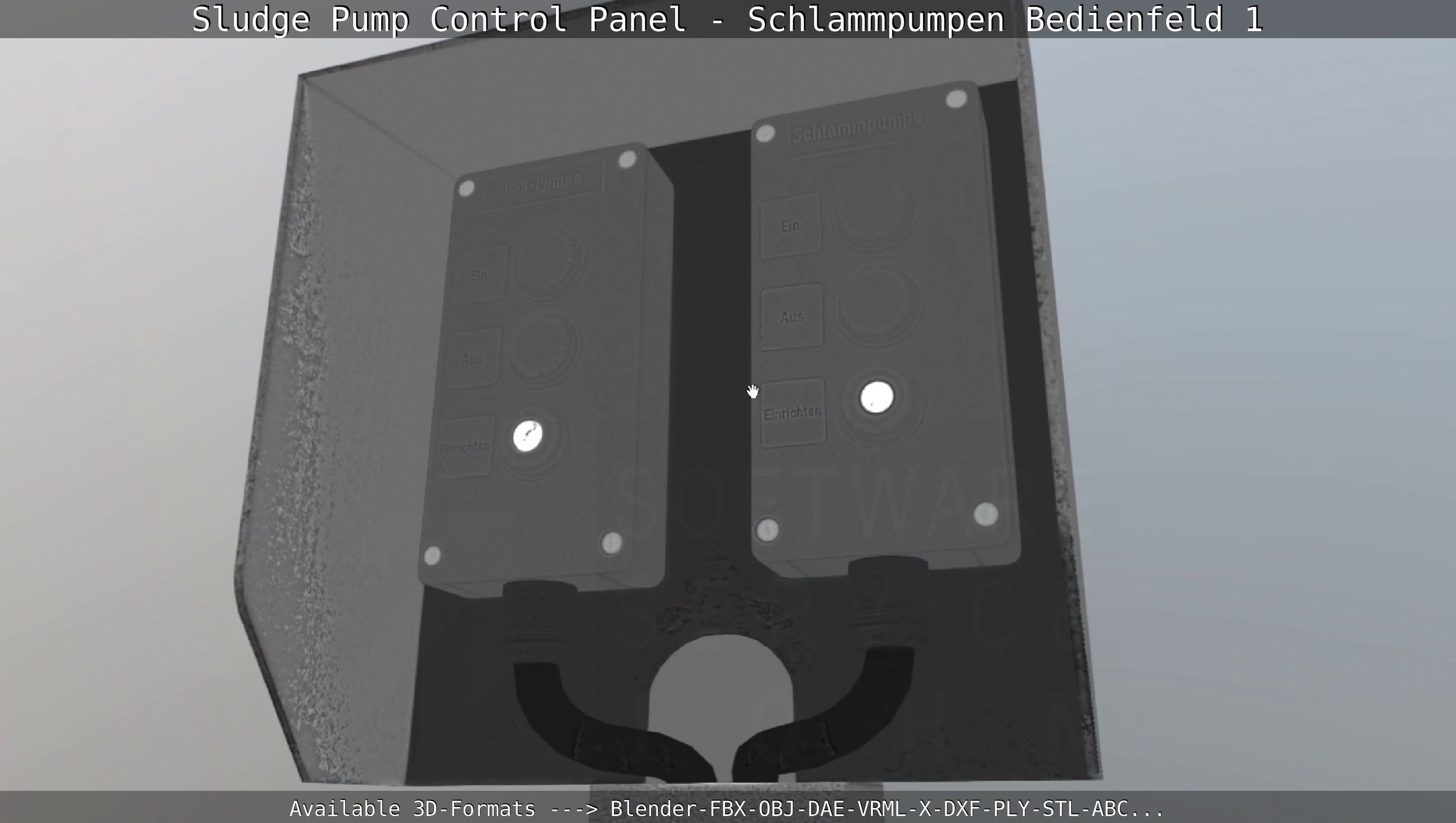 Sludge Pump Control Panel - Schlammpumpen Bedienfeld 1  Low-poly 3D model_73