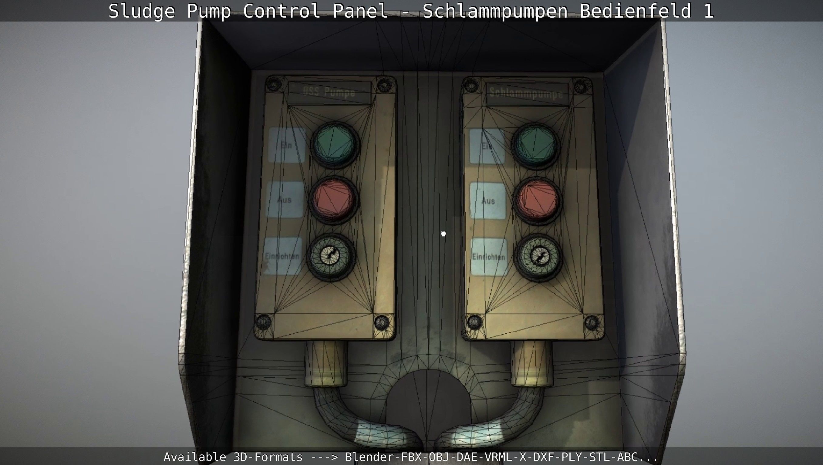 Sludge Pump Control Panel - Schlammpumpen Bedienfeld 1  Low-poly 3D model_114