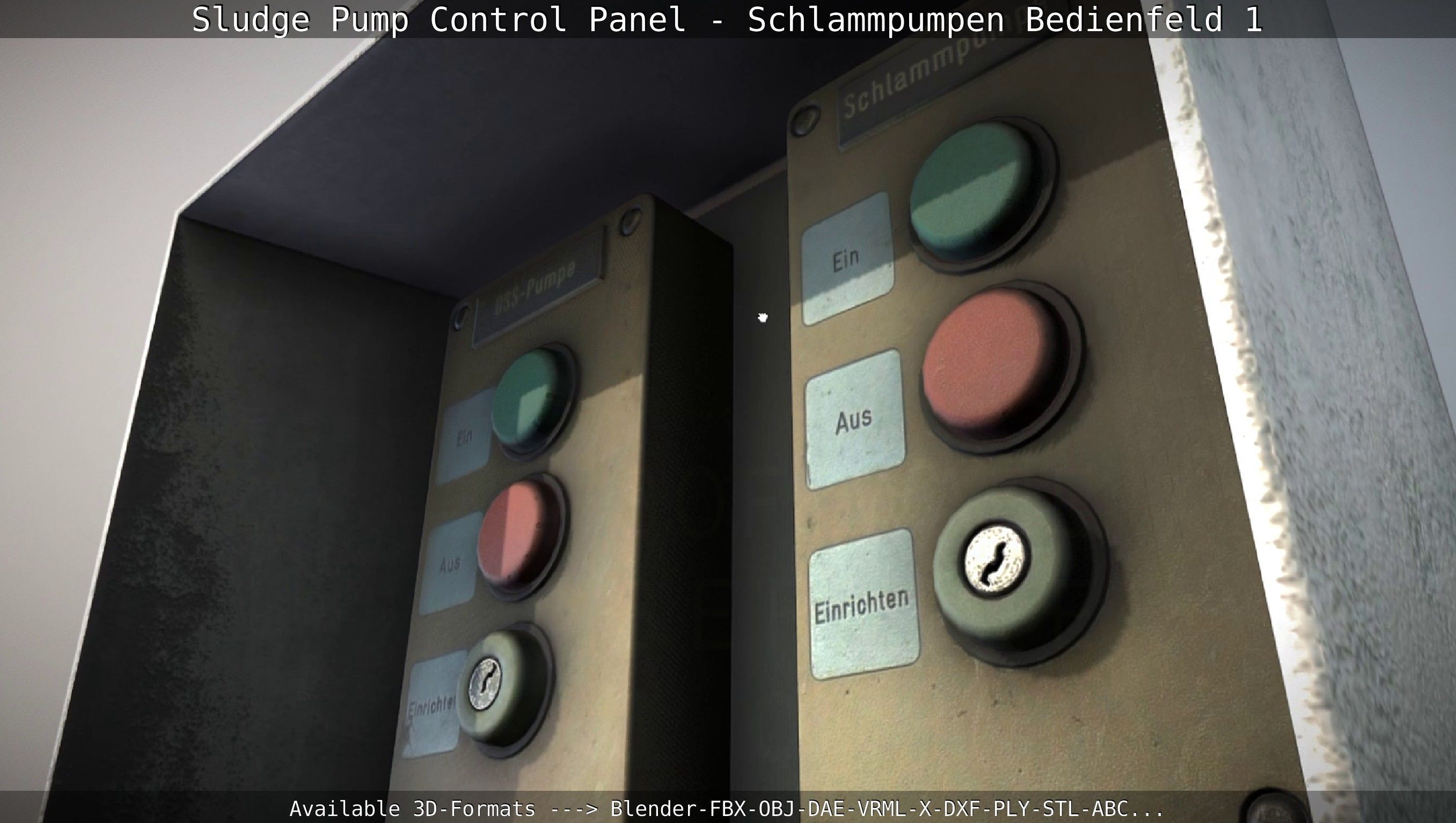 Sludge Pump Control Panel - Schlammpumpen Bedienfeld 1  Low-poly 3D model_9
