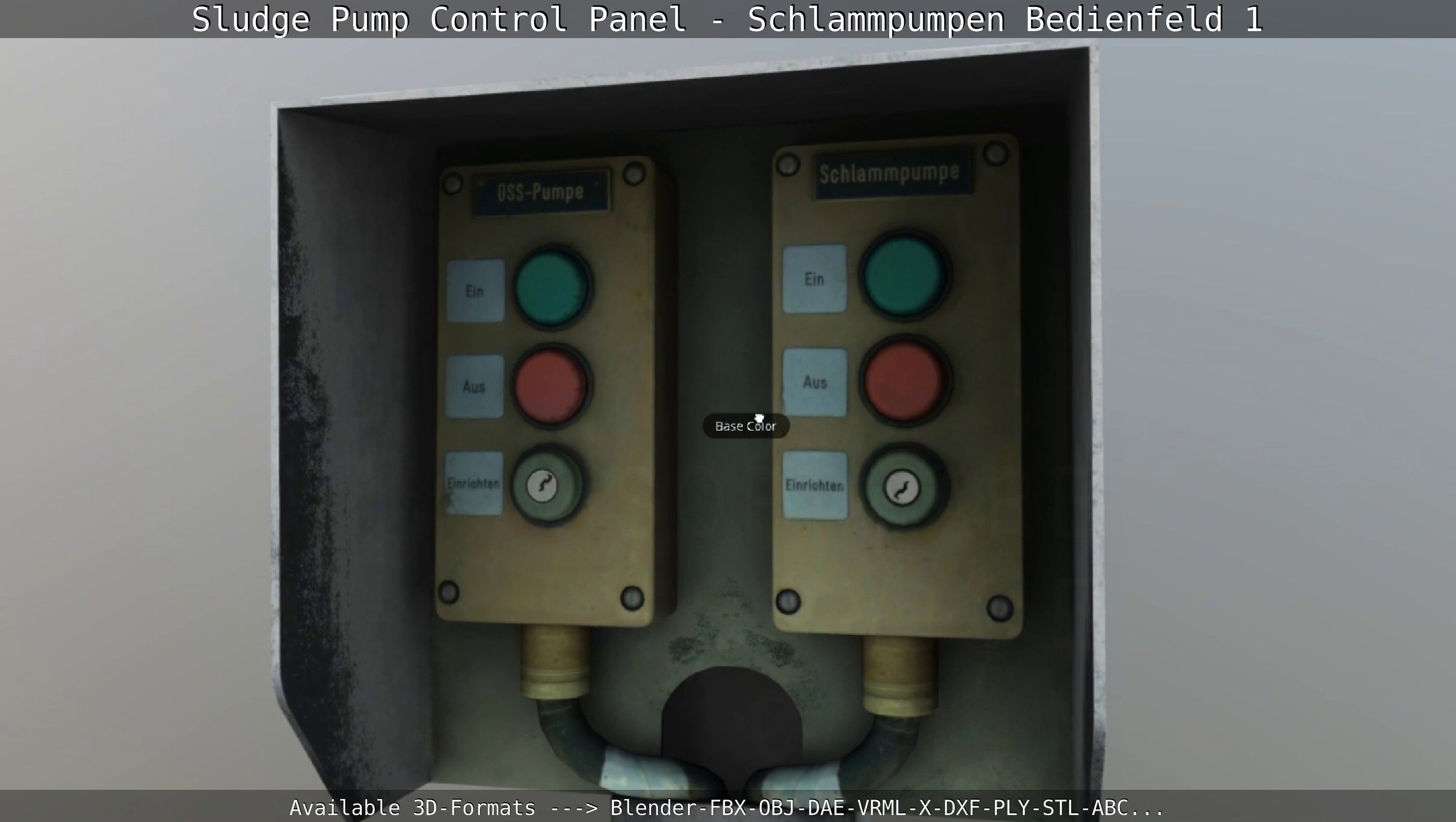 Sludge Pump Control Panel - Schlammpumpen Bedienfeld 1  Low-poly 3D model_90