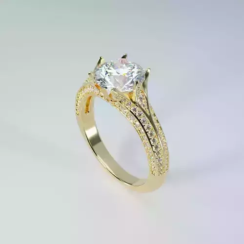 beautiful 8mm round diamond flower ring 3d print model 3D print model