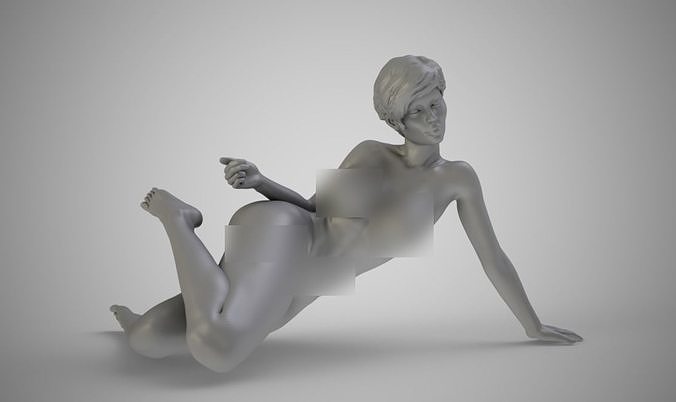 Eyeful gold nude woman 3D print model