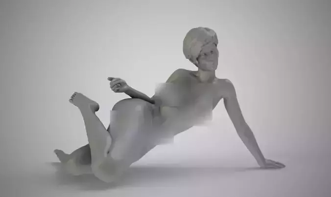 Eyeful gold nude woman 3D print model