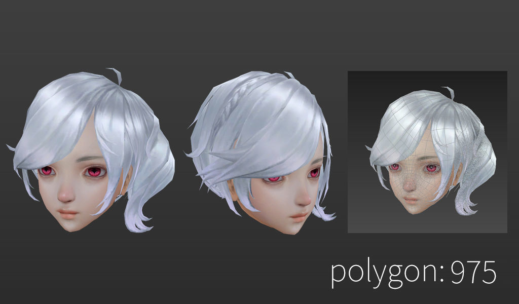 short hair hair style girl short hair cape 3 Low-poly 3D model_2