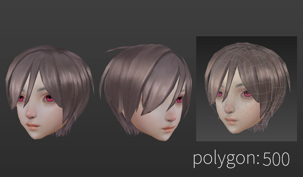 short hair hair style girl short hair cape 3 Low-poly 3D model_5